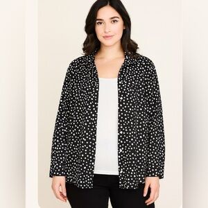Reference Point Black Polka Dot Blouse